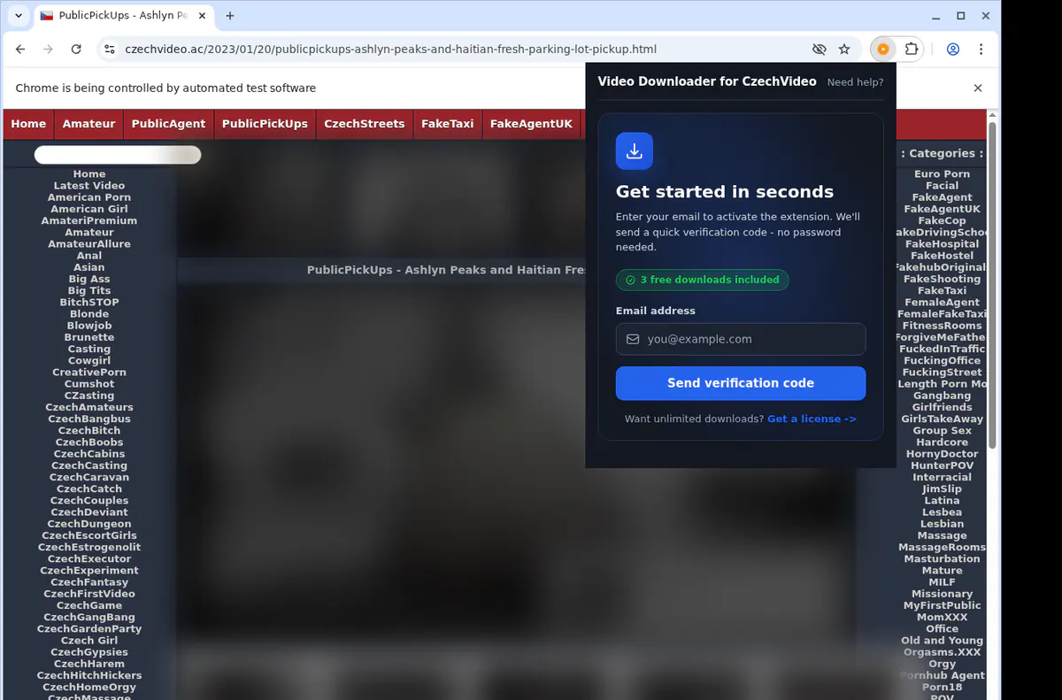 Czechvideo Video Downloader browser extension screenshot 5